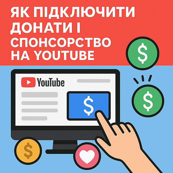 Як підключити донати та спонсорство на YouTube
