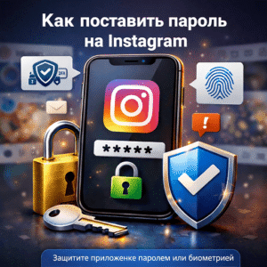 как поставить пароль на инстаграм