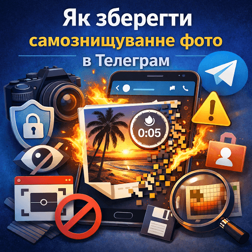 Як зберегти самознищуване фото в Телеграм