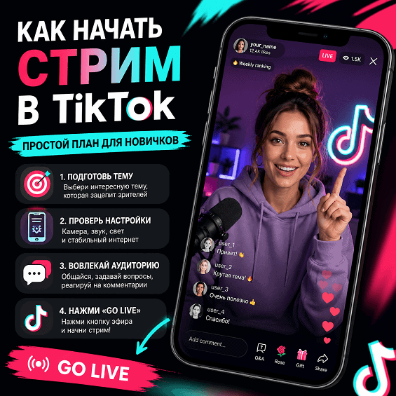 Как начать стрим в TikTok