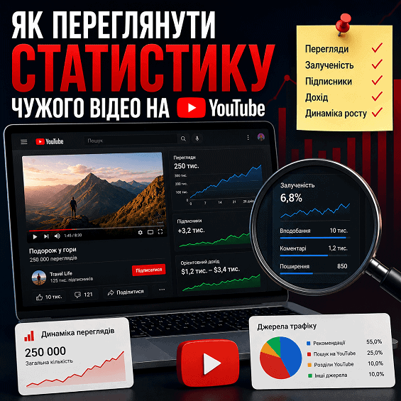 Як переглянути статистику чужого відео на YouTube