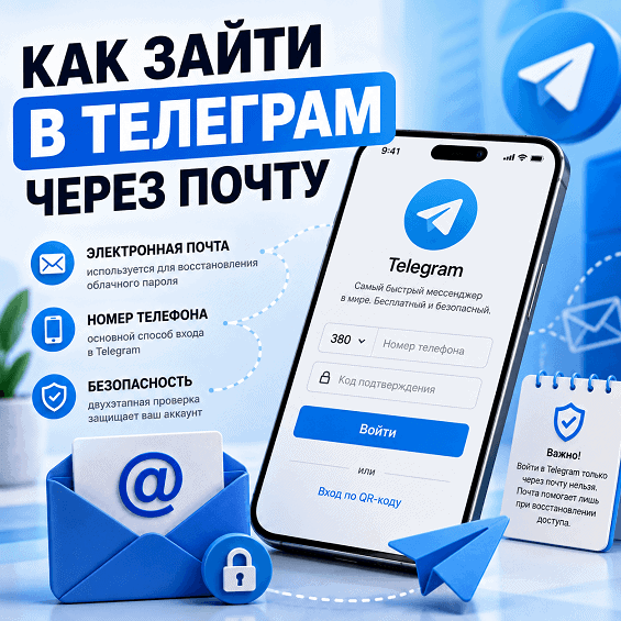 Как зайти в Телеграм через почту