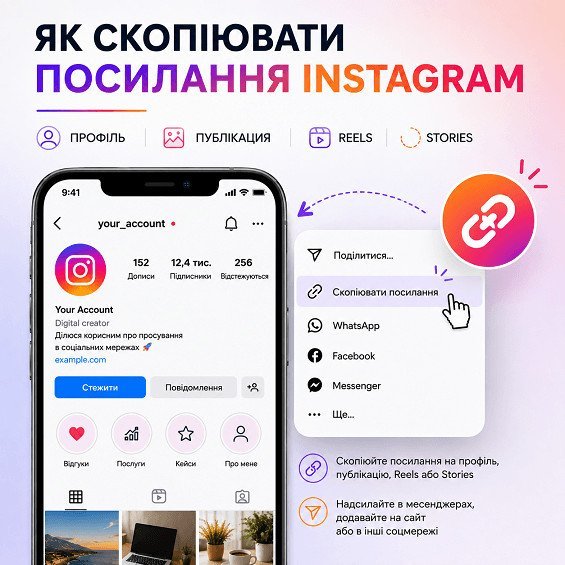Як скопіювати посилання Instagram